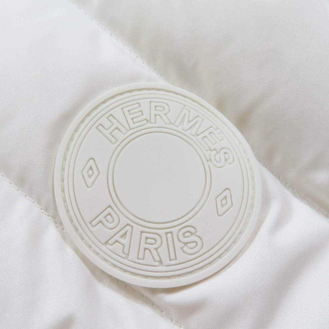 新品 HERMES ダウンベスト ブラン ポリエステル レディース 34 4H0169DR