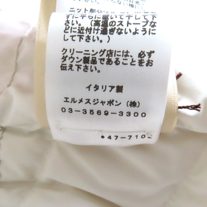 新品 HERMES ダウンベスト ブラン ポリエステル レディース 34 4H0169DR