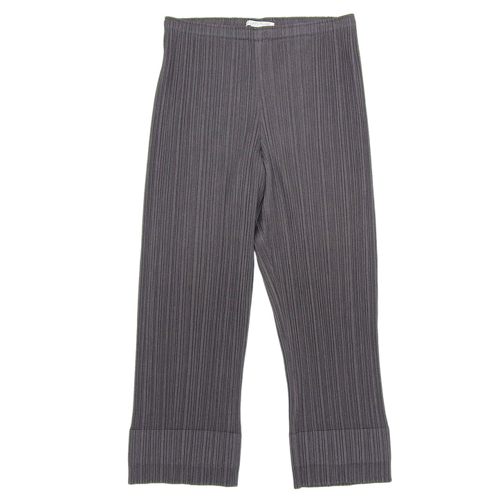 PLEATS PLEASE パンツ クロップド グレー ポリエステル レディース 5 PP51-JF185 美品