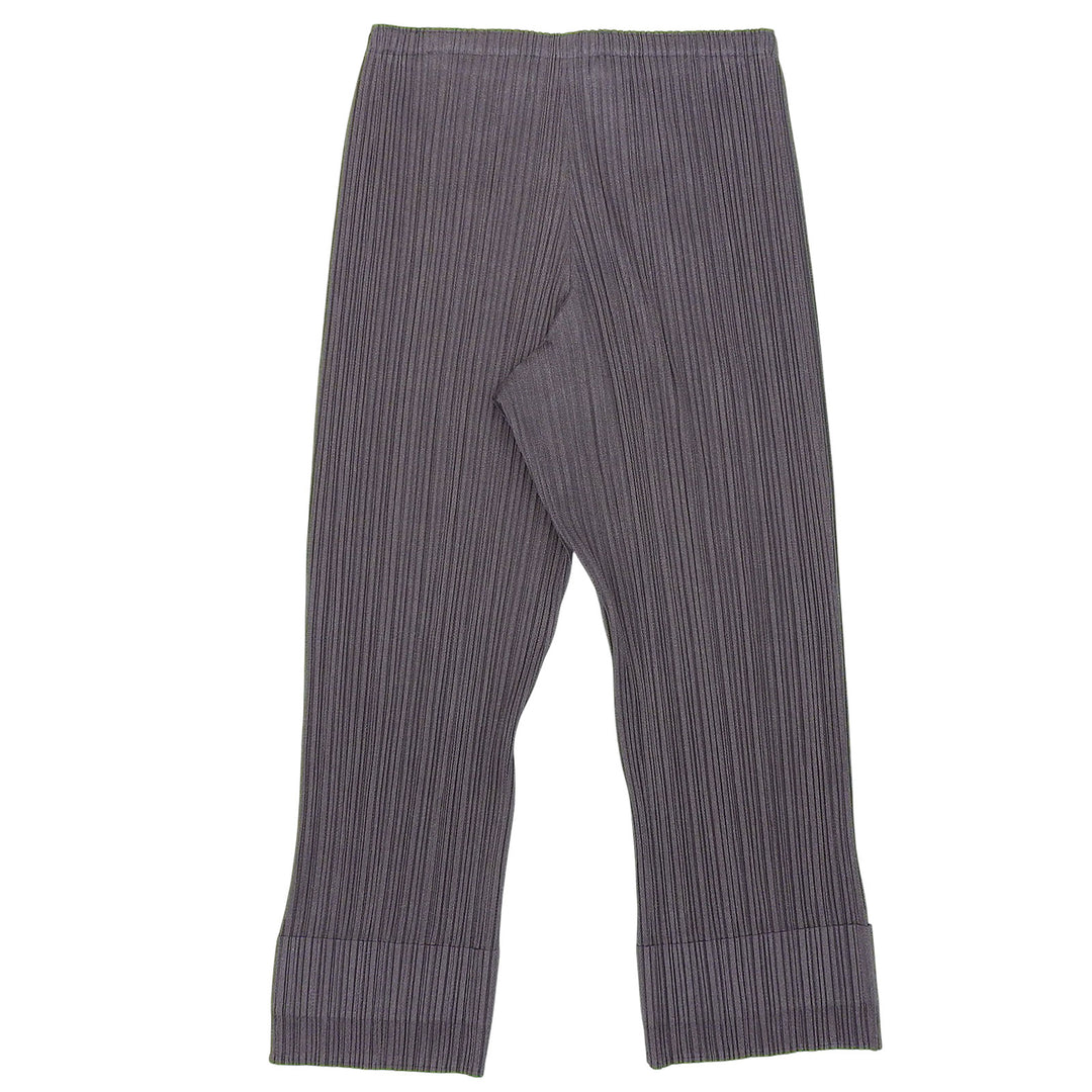 PLEATS PLEASE パンツ クロップド グレー ポリエステル レディース 5 PP51-JF185 美品