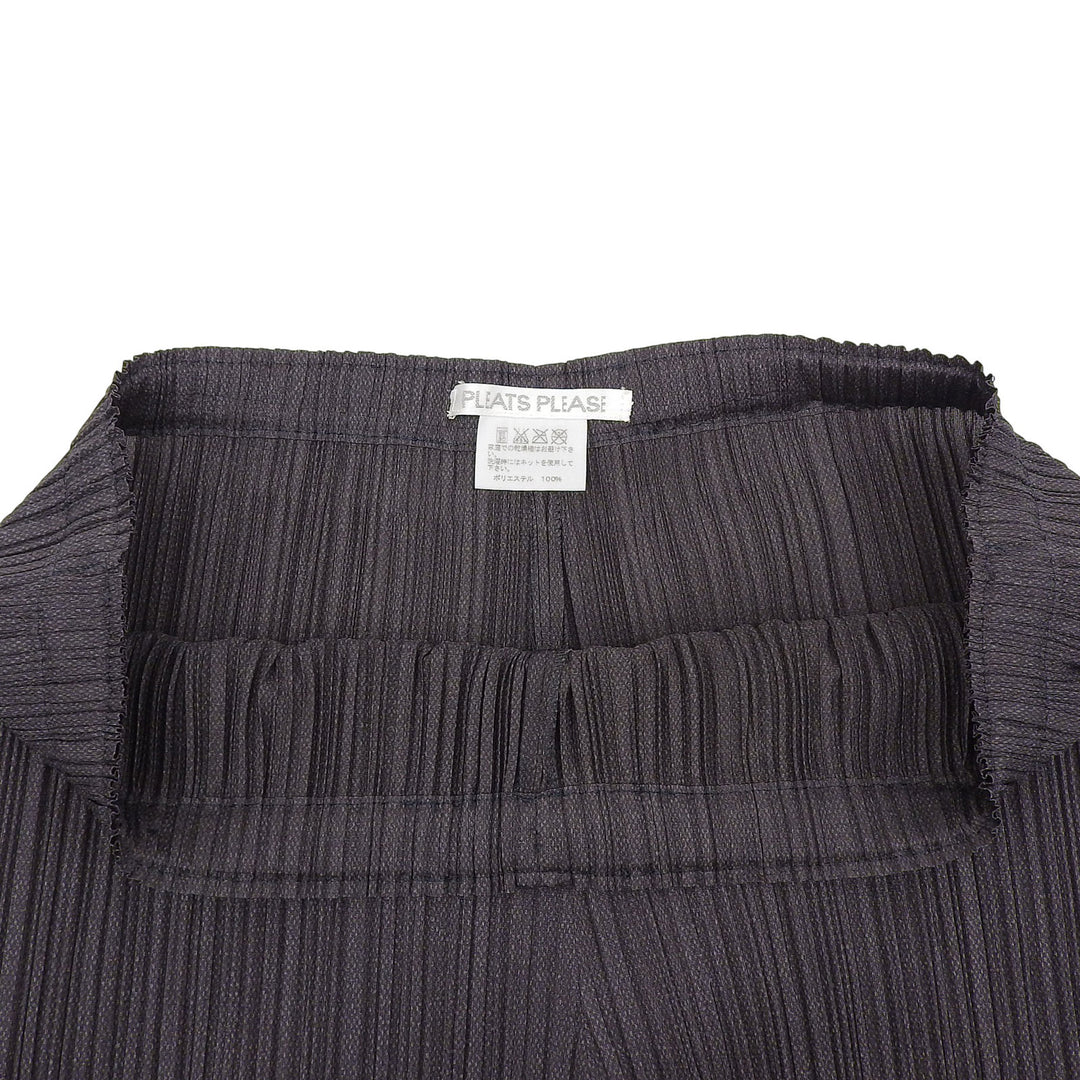 PLEATS PLEASE パンツ クロップド グレー ポリエステル レディース 5 PP51-JF185 美品