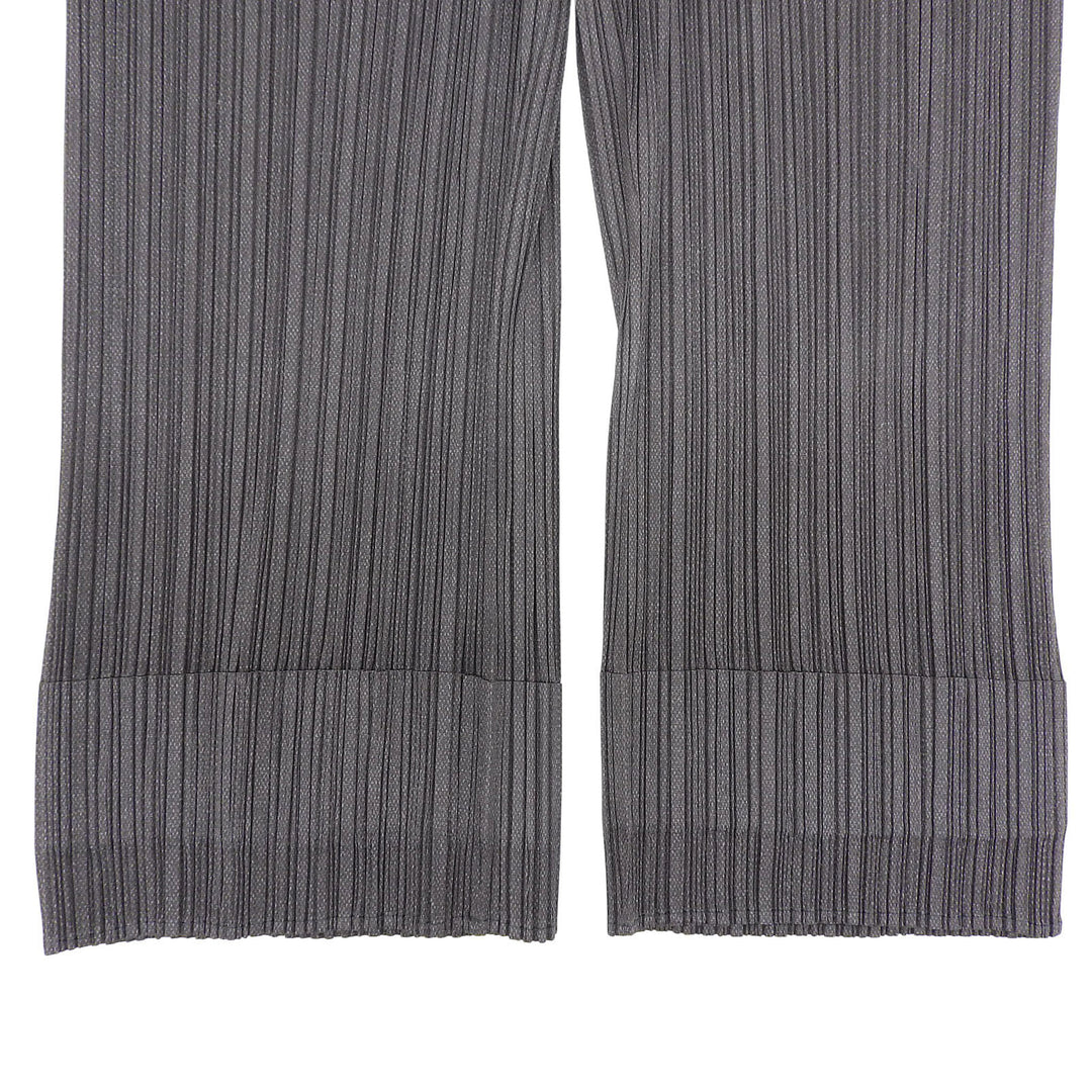 PLEATS PLEASE パンツ クロップド グレー ポリエステル レディース 5 PP51-JF185 美品