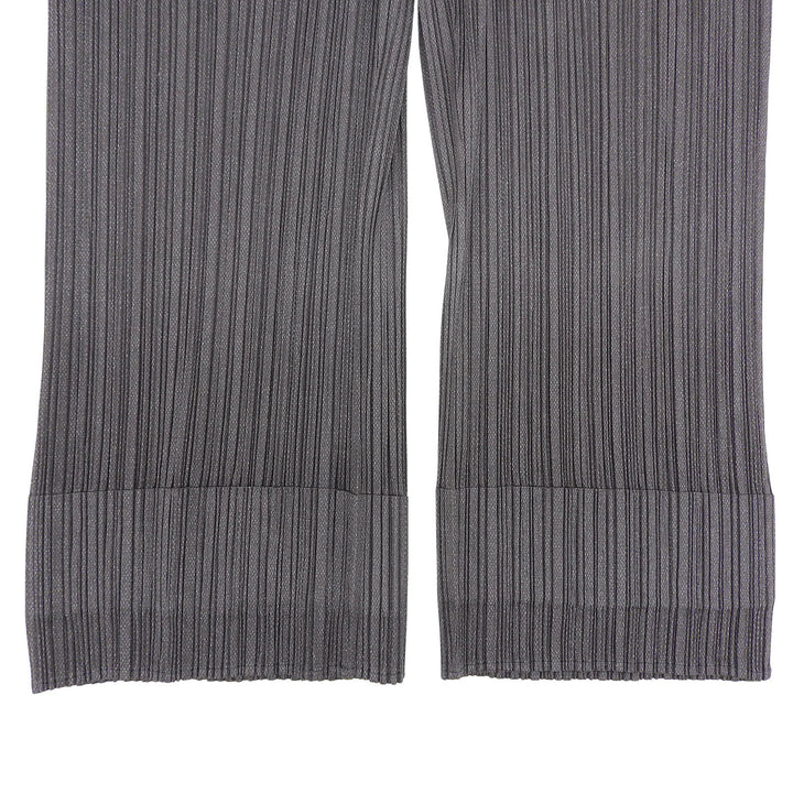 PLEATS PLEASE パンツ クロップド グレー ポリエステル レディース 5 PP51-JF185 美品