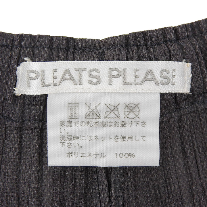 PLEATS PLEASE パンツ クロップド グレー ポリエステル レディース 5 PP51-JF185 美品