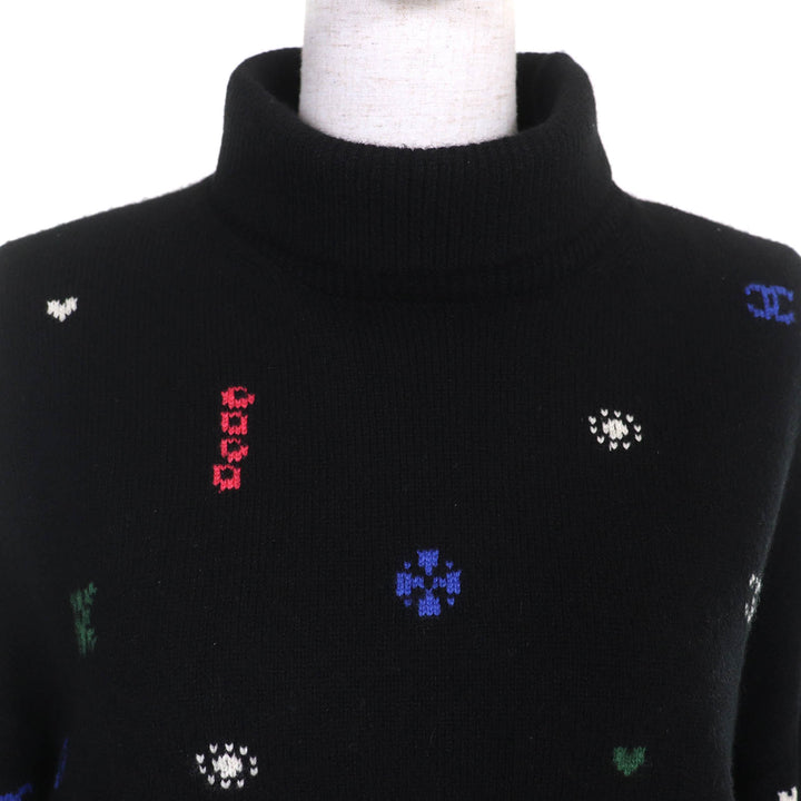 CHANEL knit COCO Mark high-neck long-sleeved knit sweater cashmere 36 P70647 21N