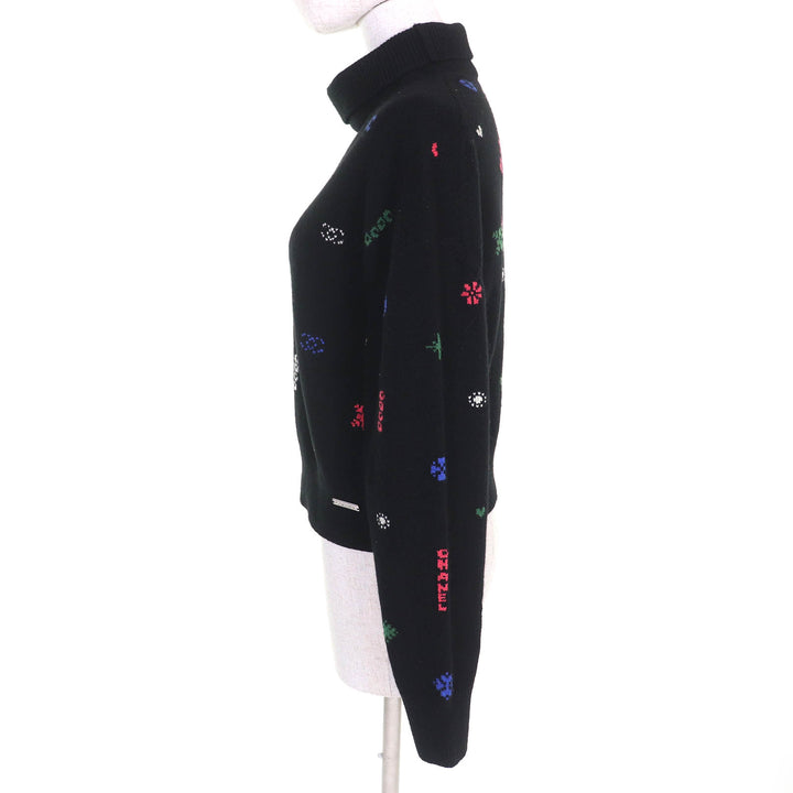 CHANEL knit COCO Mark high-neck long-sleeved knit sweater cashmere 36 P70647 21N