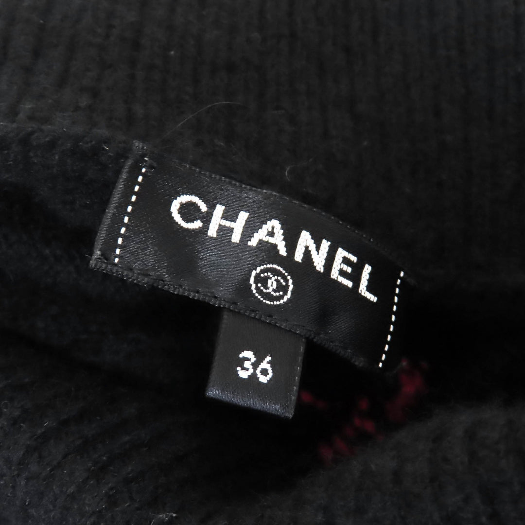 Excellent CHANEL COCO Mark high-neck long-sleeved knit sweater 36 P70647 21N