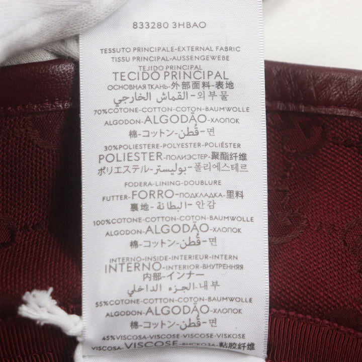 新品 GUCCI 帽子 GGモノグラム レザーハット ボルドー コットン メンズ L 833280