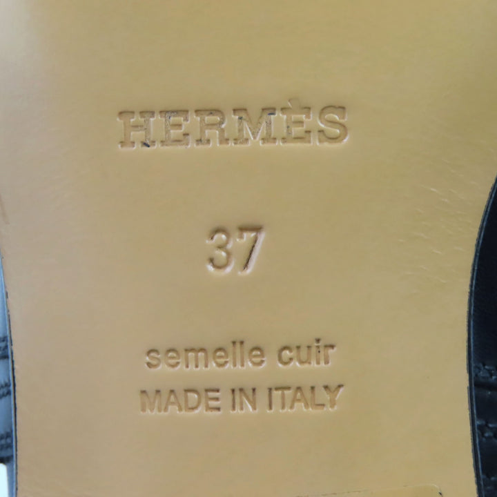 HERMES short boots Neo kelly buckle black leather Women 37