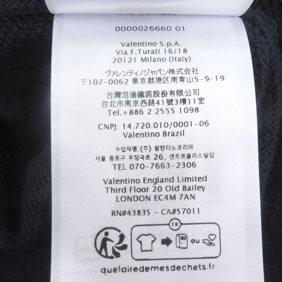 新品 VALENTINO パーカー ロゴプリント ネイビー コットン メンズ XS 5V3MF27QA8D