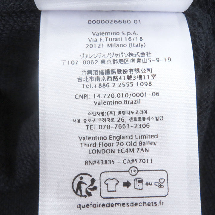 新品 VALENTINO パーカー ロゴプリント ネイビー コットン メンズ XS 5V3MF27QA8D