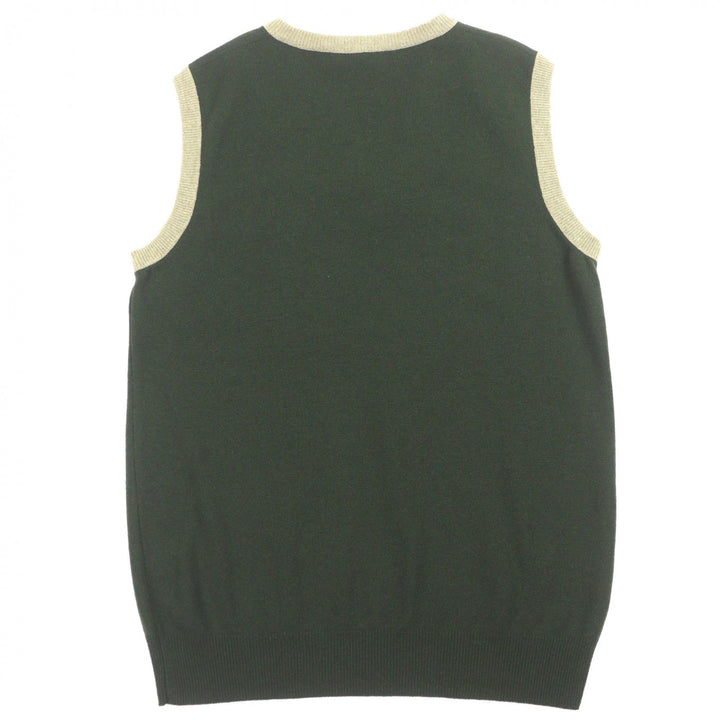 Great ARNYS PARIS Best V-neck two-tone knit gilet green cashmere mens 50