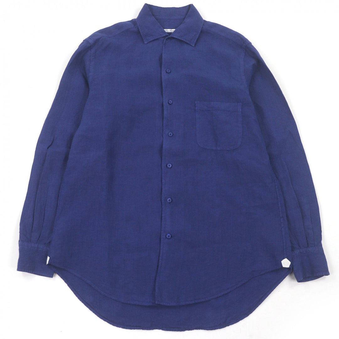 Great Loro Piana Long sleeve shirt Long sleeve blue linen mens M