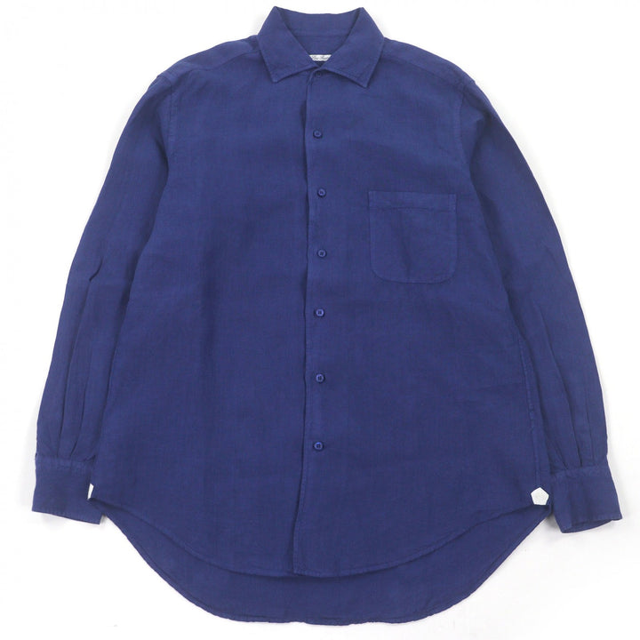 Great Loro Piana Long sleeve shirt Long sleeve blue linen mens M