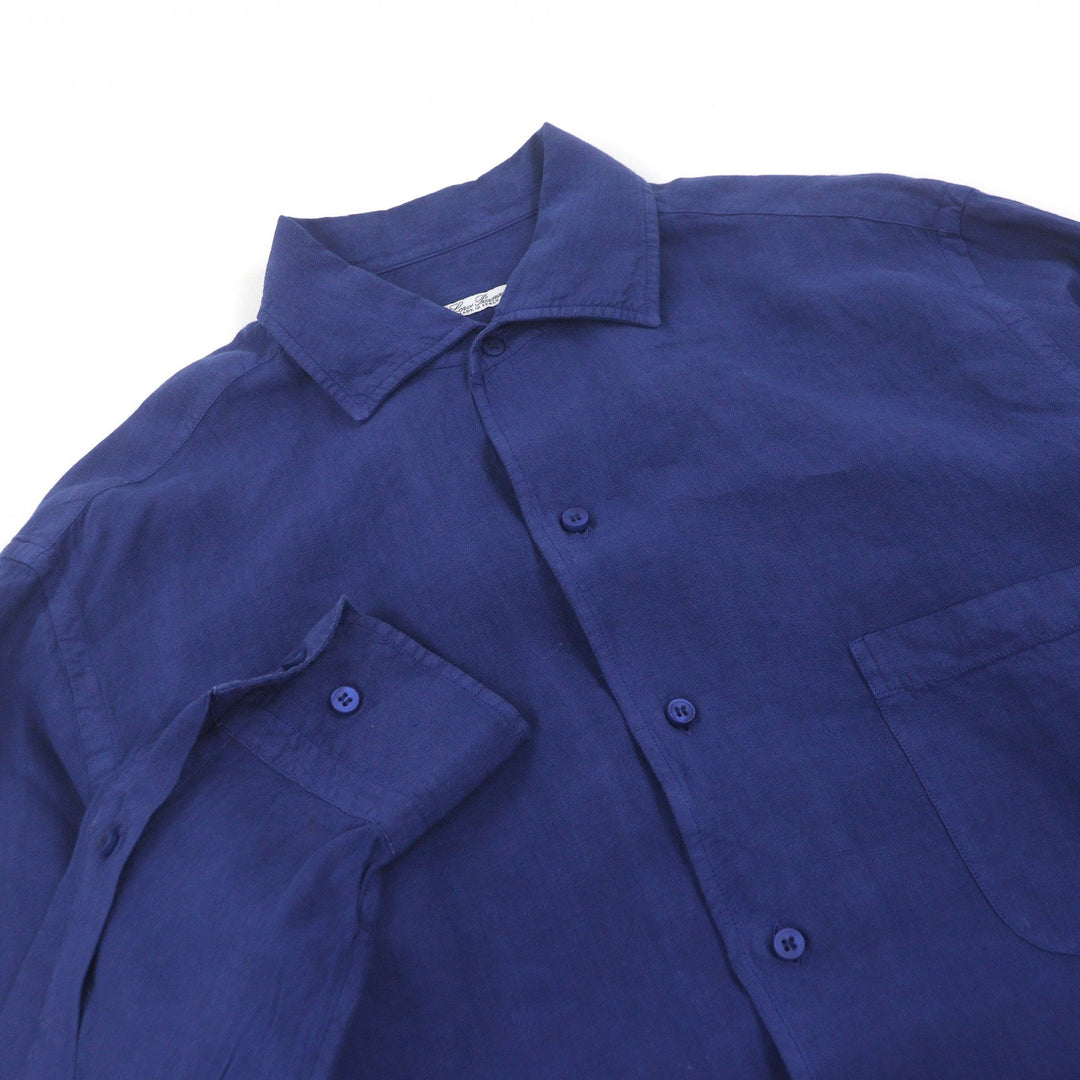Great Loro Piana Long sleeve shirt Long sleeve blue linen mens M