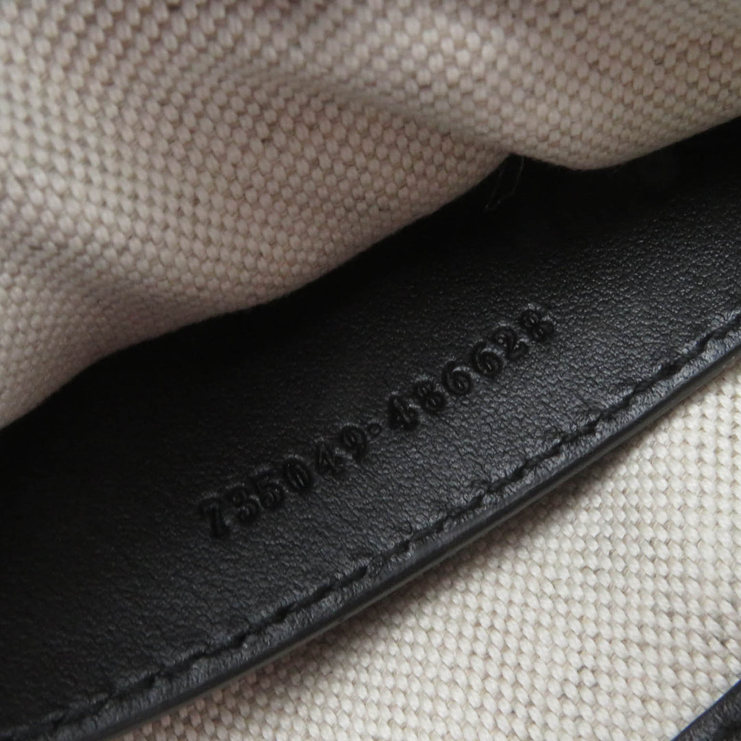 Excellent GUCCI Shoulder Bag GG Matelasse 2-Way Leather Handbag black 735049