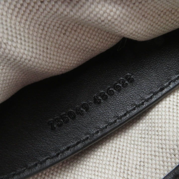 Excellent GUCCI Shoulder Bag GG Matelasse 2-Way Leather Handbag black 735049