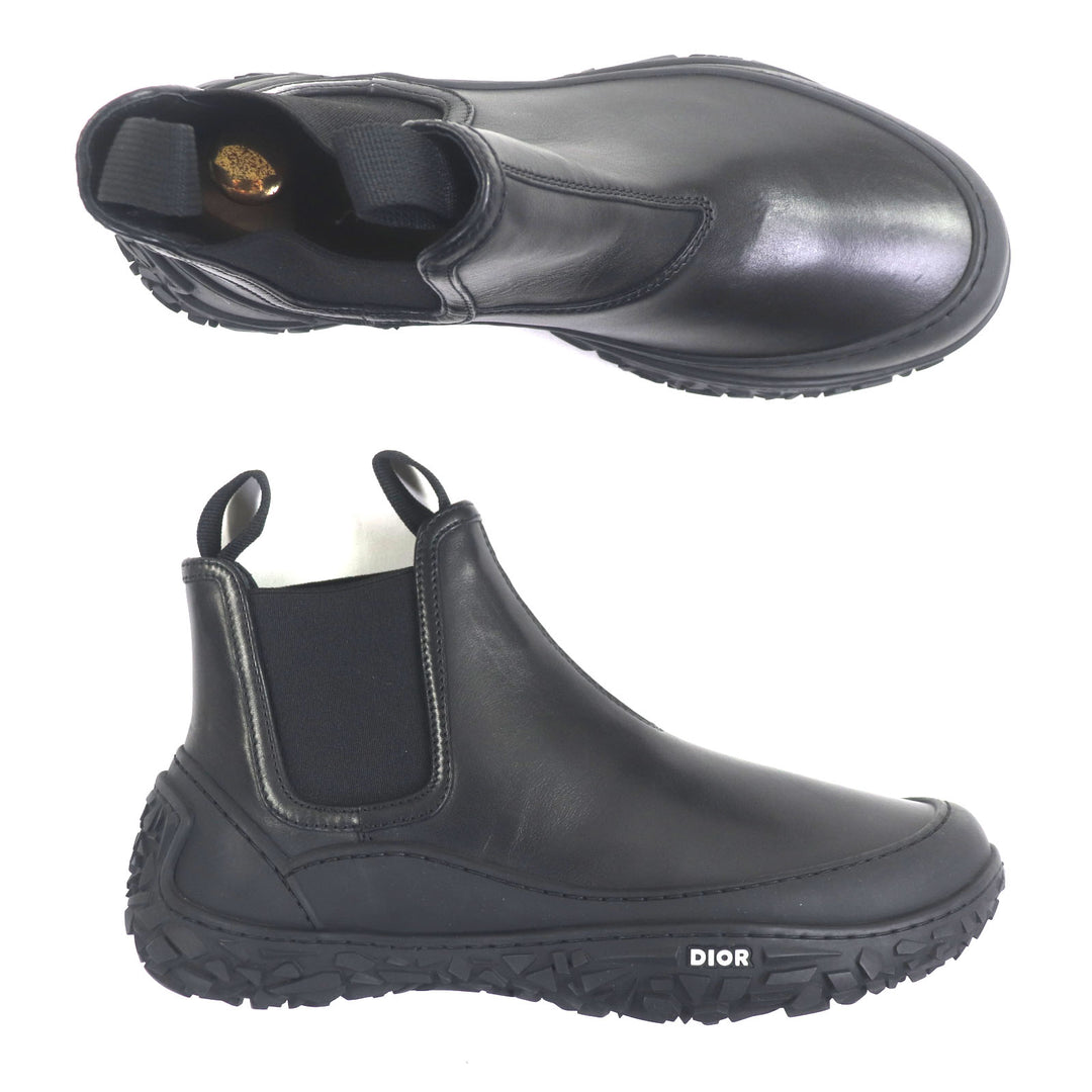 DIOR ショートブーツ B28 ブラックレザー メンズ 41