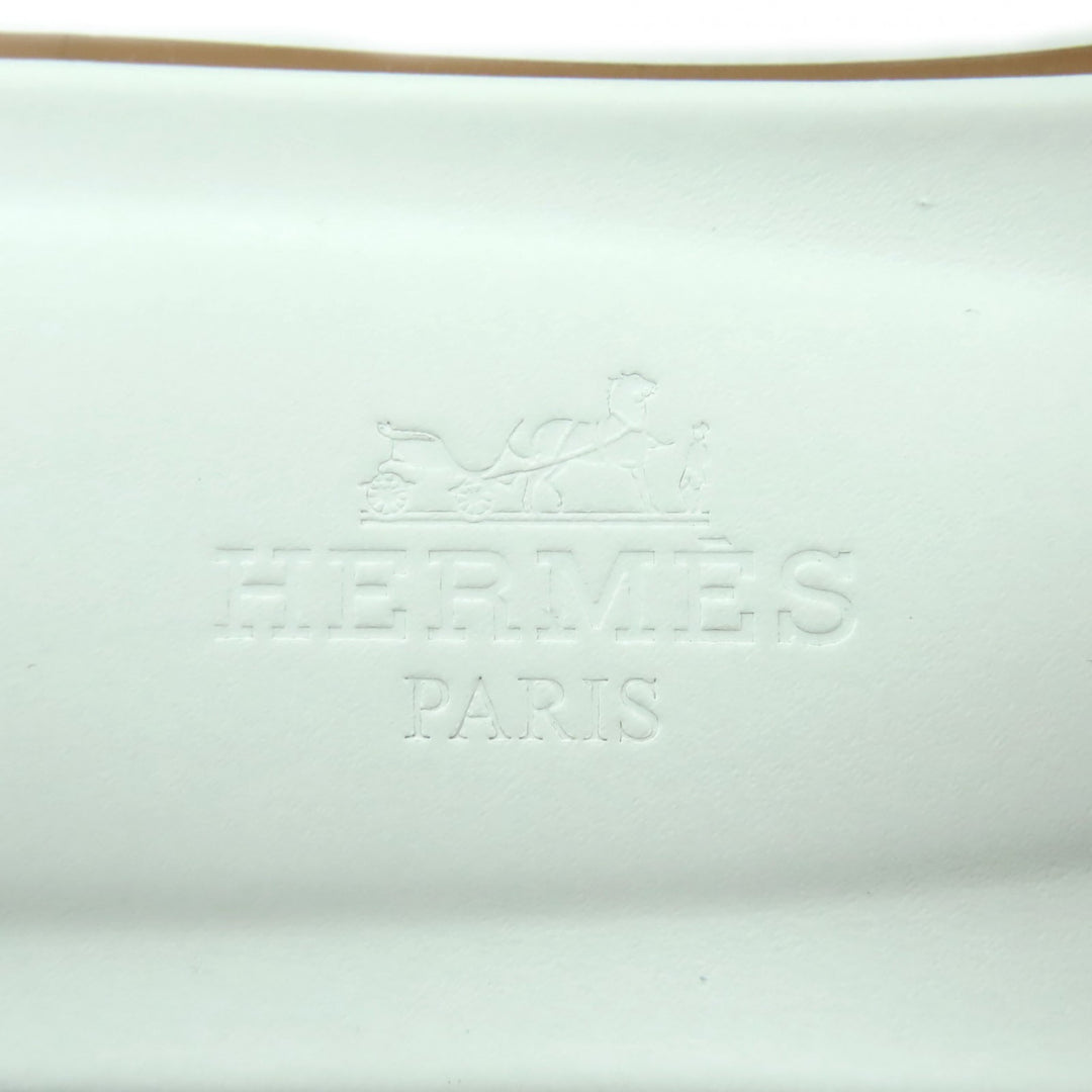 新品 HERMES サンダル サンダル オラン ホワイト ボックススカーフ レザー レディース 34.5