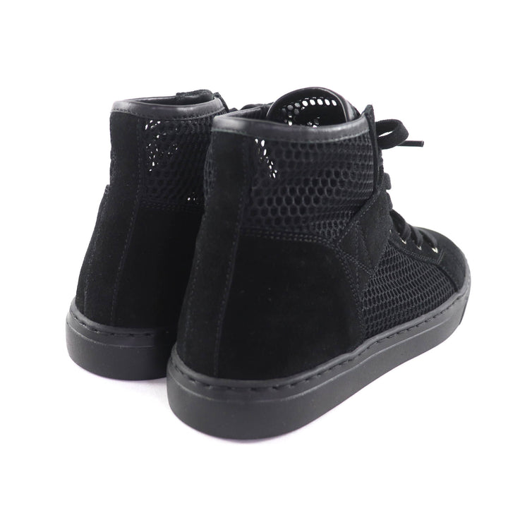 Excellent CHANEL High cut sneakers black Suede leather Women 36 G30786