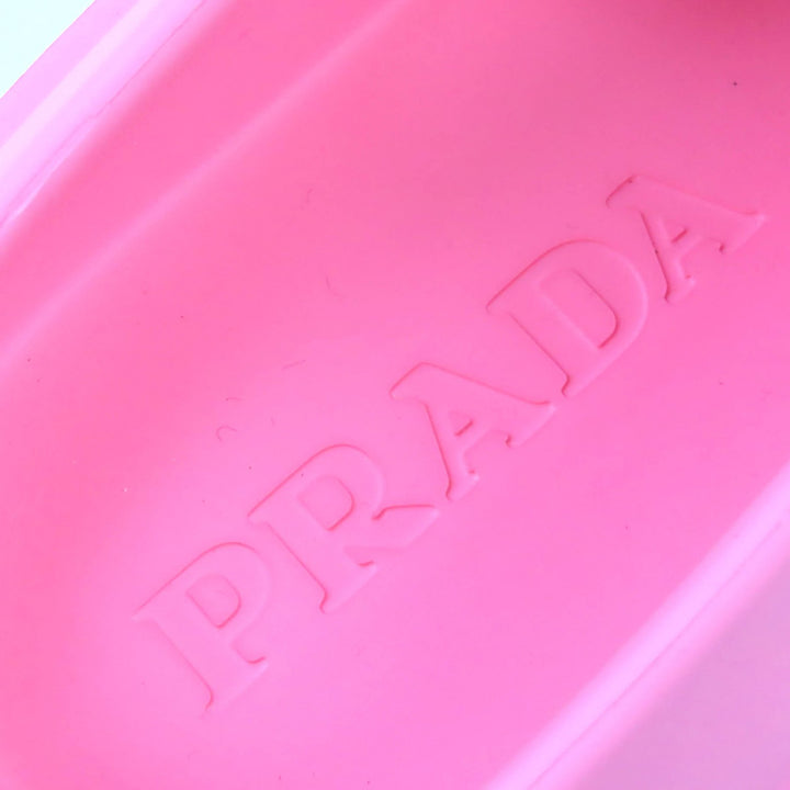 Pristine PRADA Slip-on Triangle logo rubber sandals and mules pink 36 1S811M