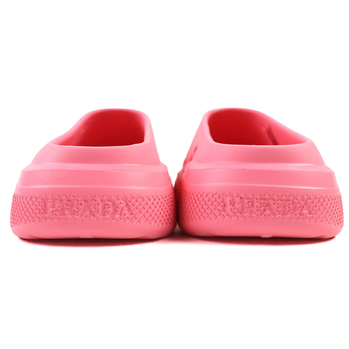 新品 PRADA スリッポン トライアングルロゴ ラバーサンダル ミュール ピンク 36 1S811M