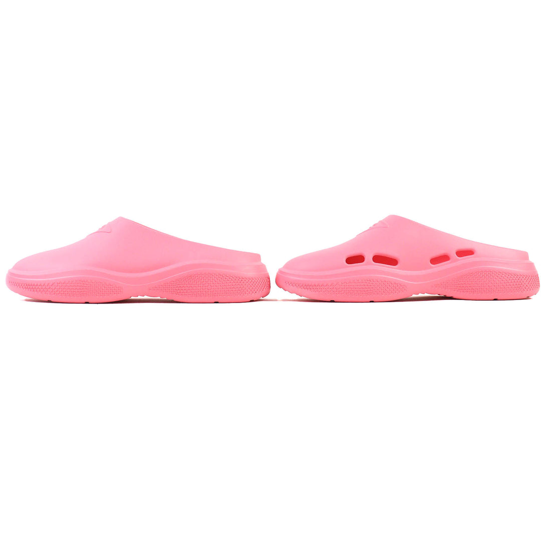 Pristine PRADA Slip-on Triangle logo rubber sandals and mules pink 36 1S811M