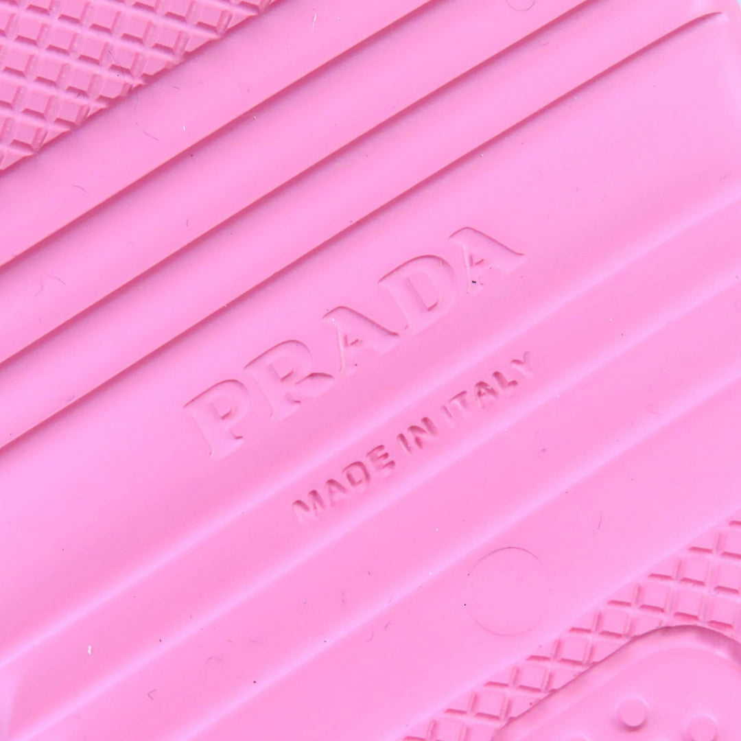 Pristine PRADA Slip-on Triangle logo rubber sandals and mules pink 36 1S811M