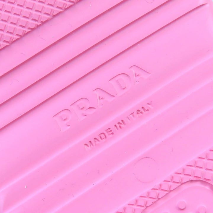 Pristine PRADA Slip-on Triangle logo rubber sandals and mules pink 36 1S811M