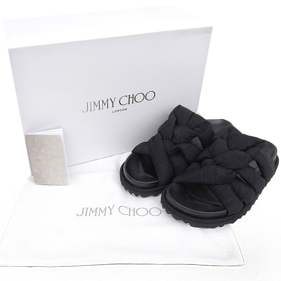 素晴らしい JIMMY CHOO サンダル Kes ブラック 合成繊維 レディース 35