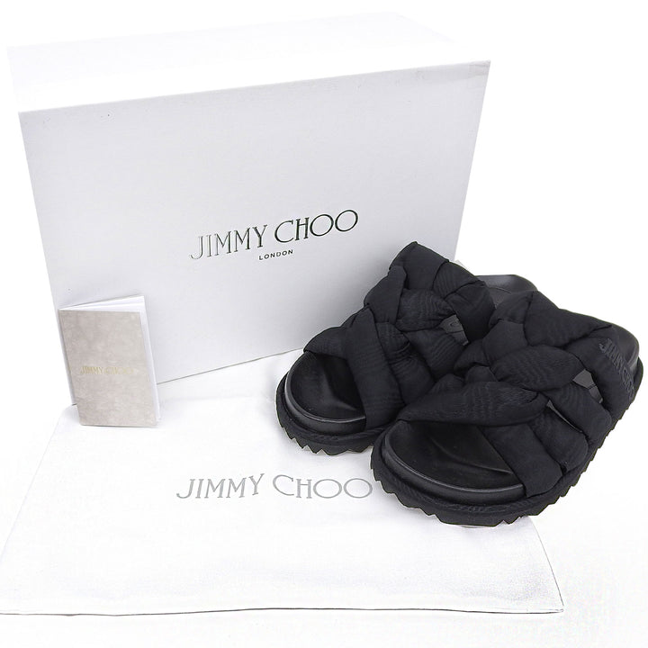 素晴らしい JIMMY CHOO サンダル Kes ブラック 合成繊維 レディース 35