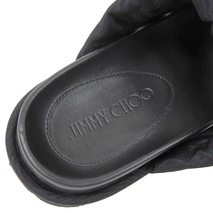 素晴らしい JIMMY CHOO サンダル Kes ブラック 合成繊維 レディース 35