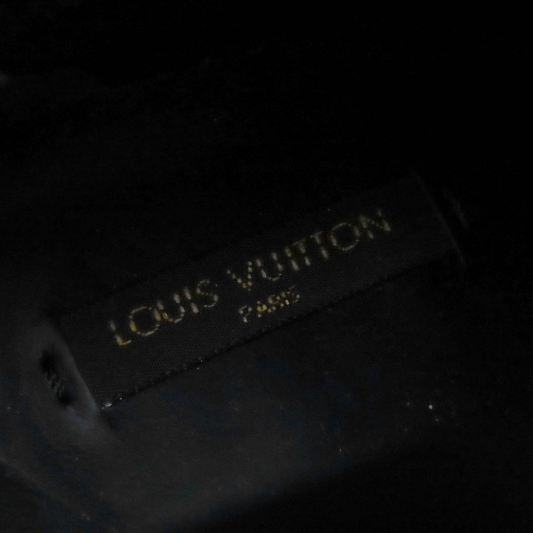 素晴らしい LOUIS VUITTON ブーティ バックル ウェッジ レザー ショートブーツ ブラック レザー レディース 35