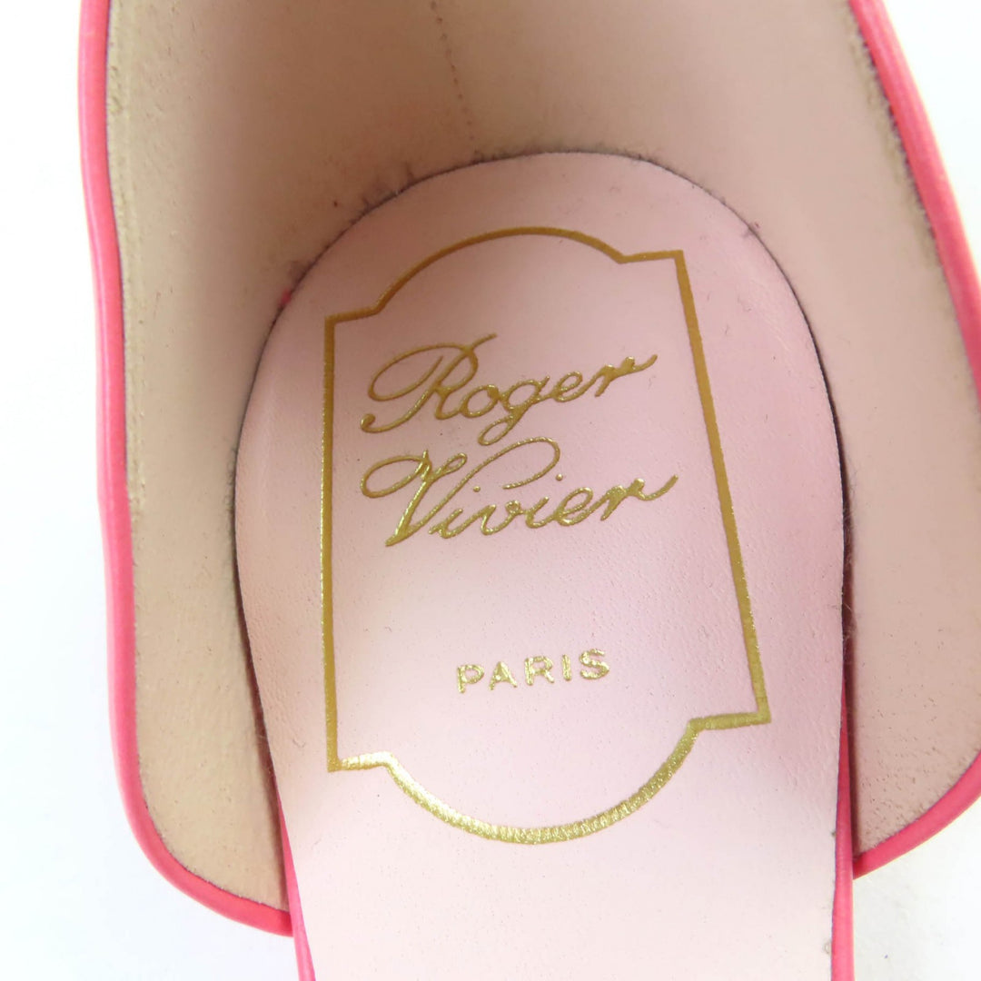 Excellent ROGER VIVIER pumps Trumpet Ballerina Flat shoes pink leather Women 36.5