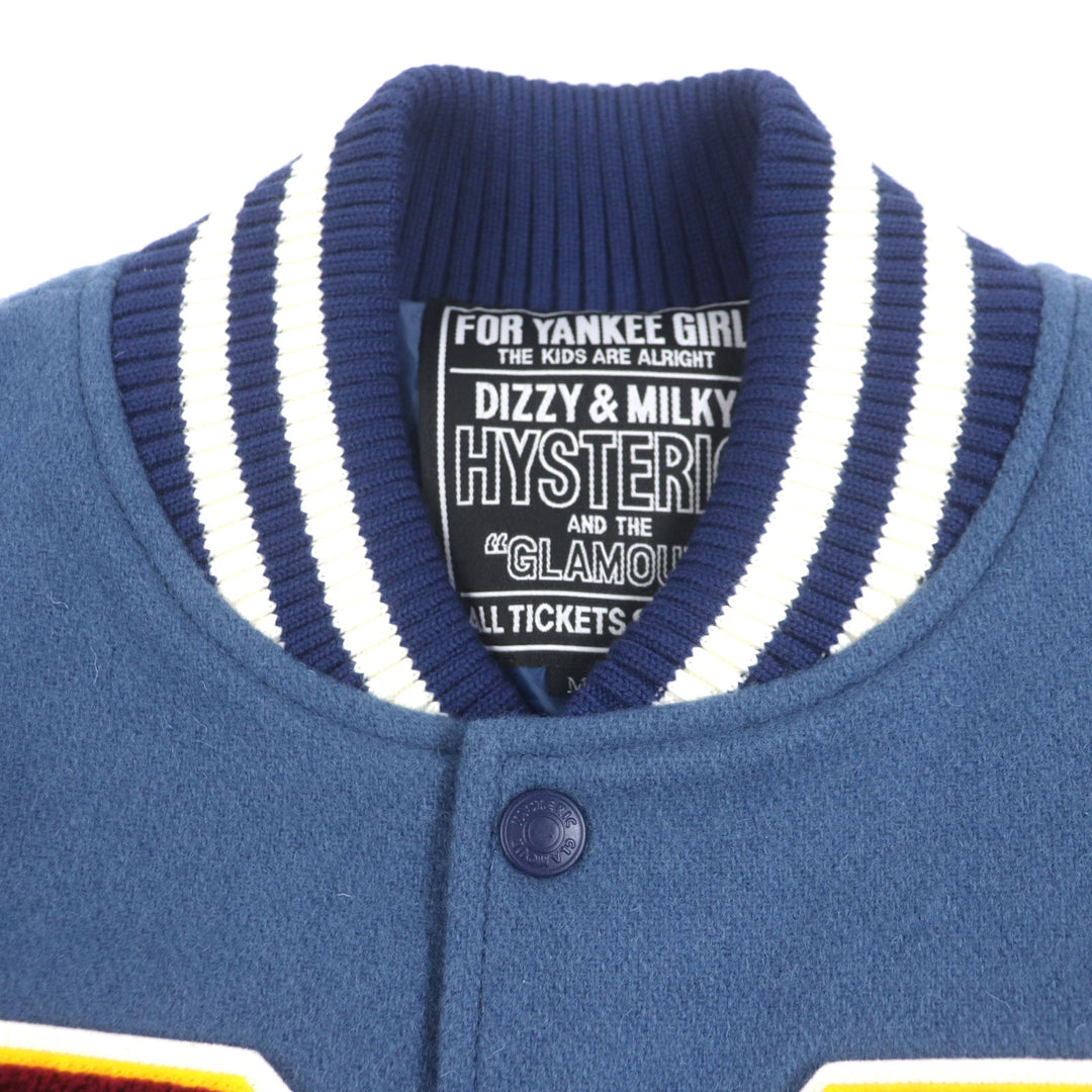 HYSTERIC GLAMOUR スタジャン ブルーグレー ウール メンズ M 02243AB10 美品
