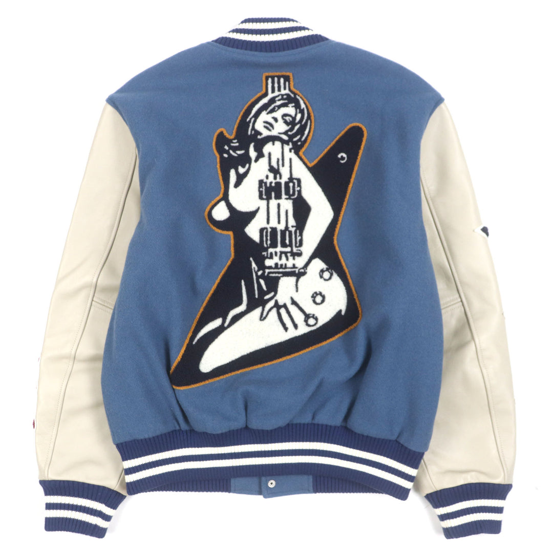 HYSTERIC GLAMOUR スタジャン ブルーグレー ウール メンズ M 02243AB10 美品