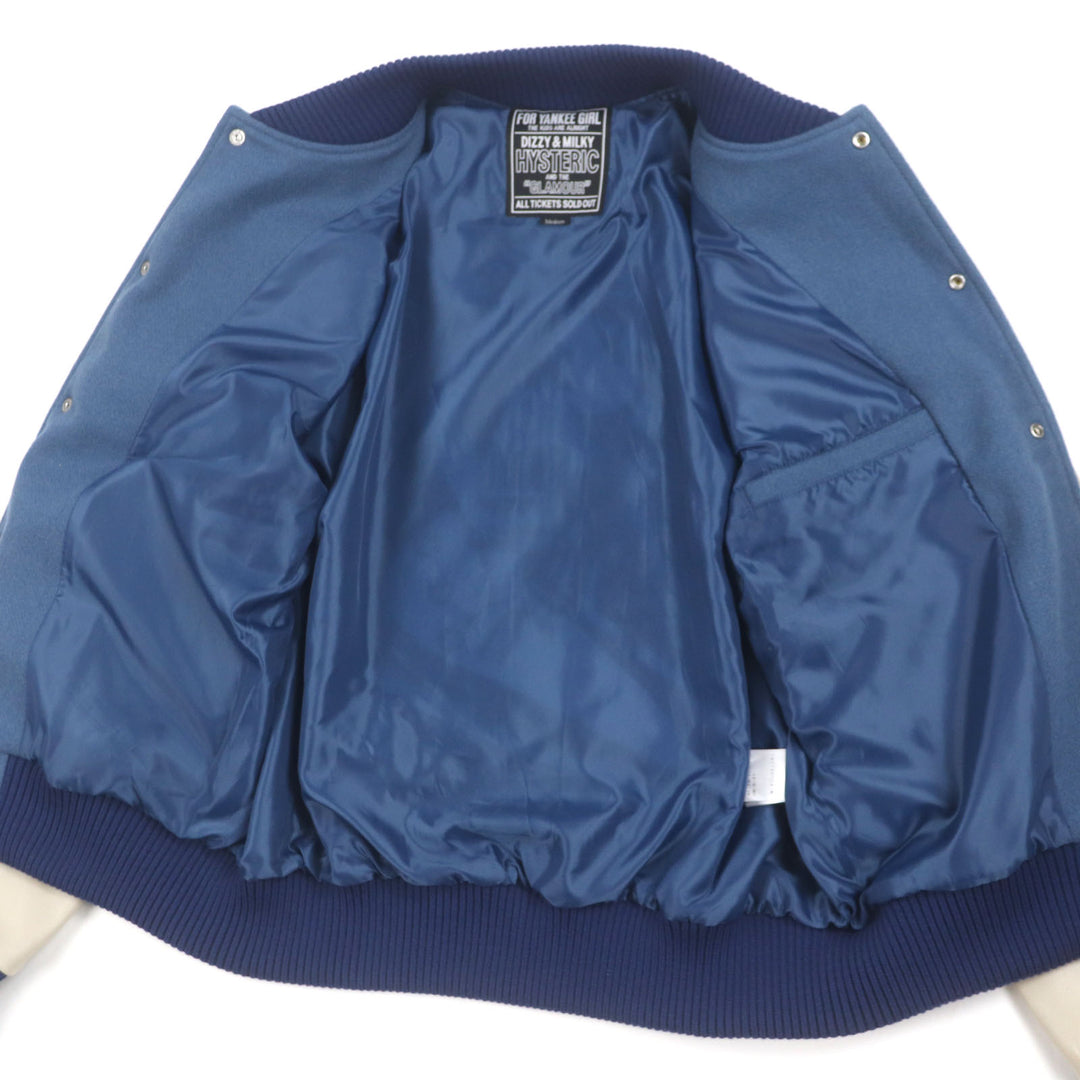 HYSTERIC GLAMOUR スタジャン ブルーグレー ウール メンズ M 02243AB10 美品