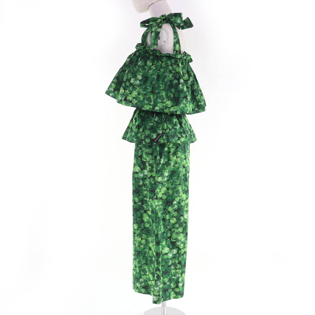 Pristine DOLCE&GABBANA two-piece set Clover Pattern Tops and Pants green 36