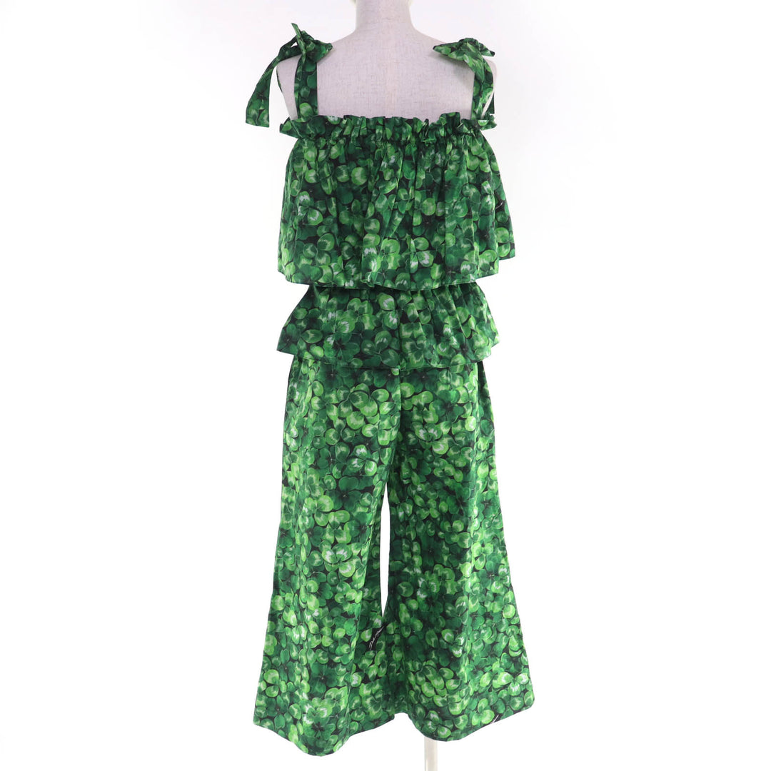 Pristine DOLCE&GABBANA two-piece set Clover Pattern Tops and Pants green 36