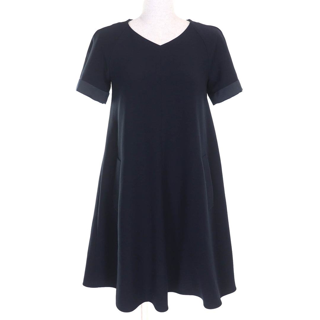 Great EMPORIO ARMANI one piece Back slit short sleeves Dark navy 36 E3NA1H 2NWAZ