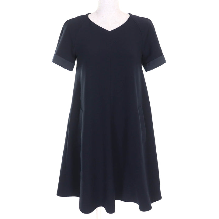 Great EMPORIO ARMANI one piece Back slit short sleeves Dark navy 36 E3NA1H 2NWAZ