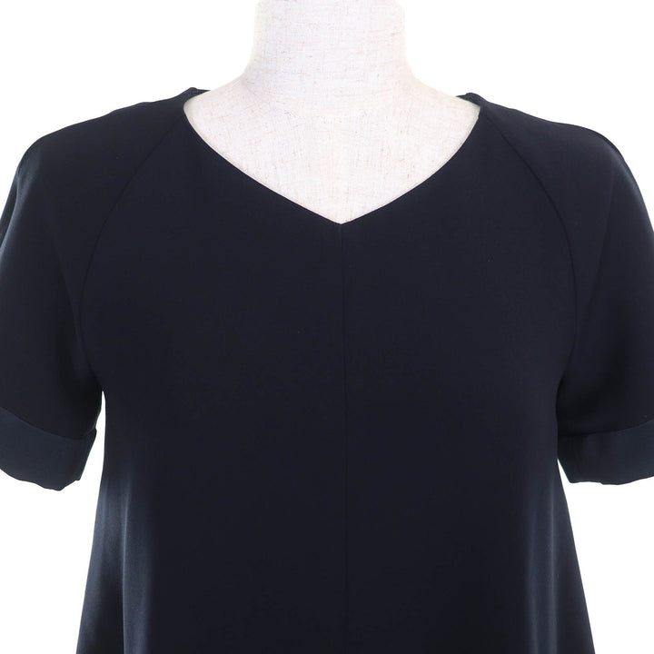 Great EMPORIO ARMANI one piece Back slit short sleeves Dark navy 36 E3NA1H 2NWAZ