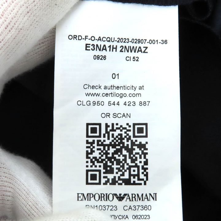 Great EMPORIO ARMANI one piece Back slit short sleeves Dark navy 36 E3NA1H 2NWAZ