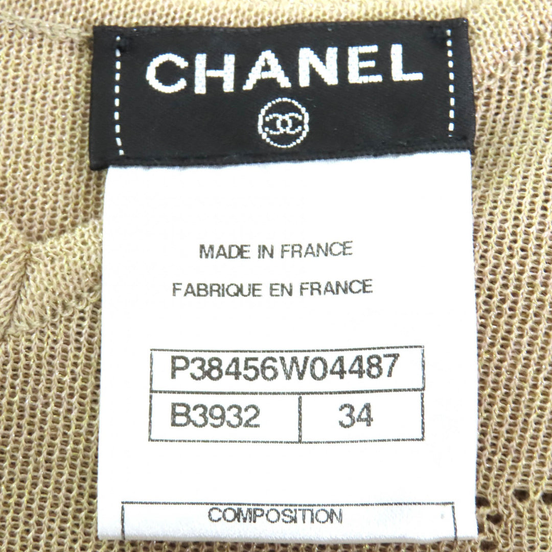 美品 CHANEL ココマークボタン レース フリル リボン 半袖 34 P38456