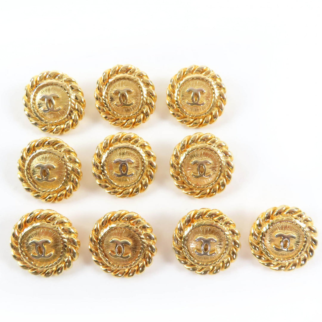 Great CHANEL COCO Mark COCO Button Metal Buttons Set of 10 gold Women