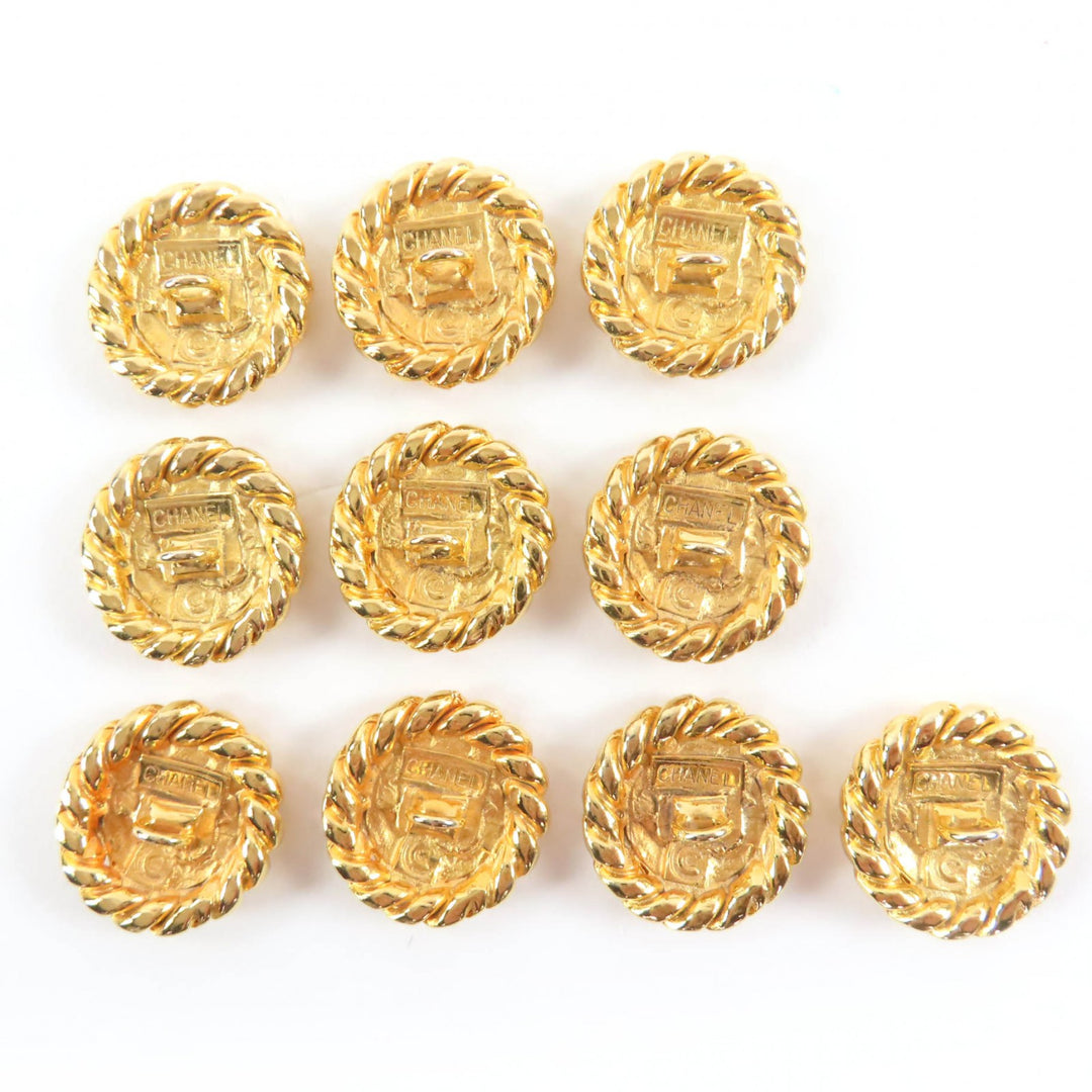 Great CHANEL COCO Mark COCO Button Metal Buttons Set of 10 gold Women