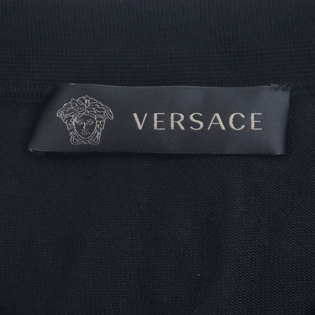Excellent VERSACE Short sleeve polo shirt black Rayon mens 46 A63249