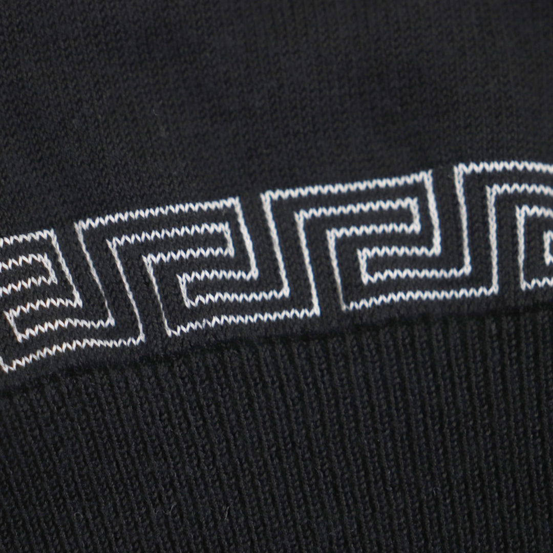 Excellent VERSACE Short sleeve polo shirt black Rayon mens 46 A63249