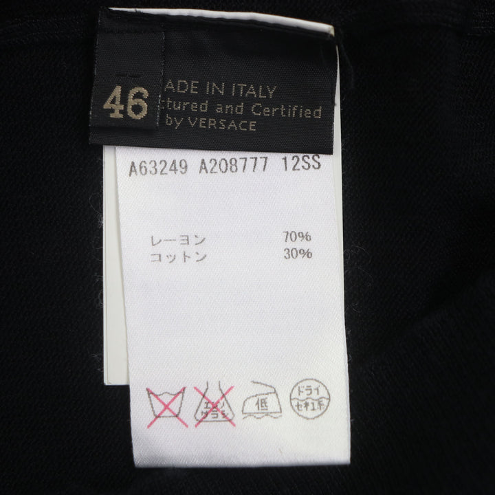 Excellent VERSACE Short sleeve polo shirt black Rayon mens 46 A63249