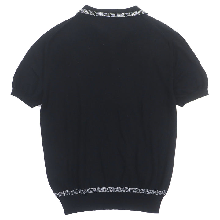 Excellent VERSACE Short sleeve polo shirt black Rayon mens 46 A63249